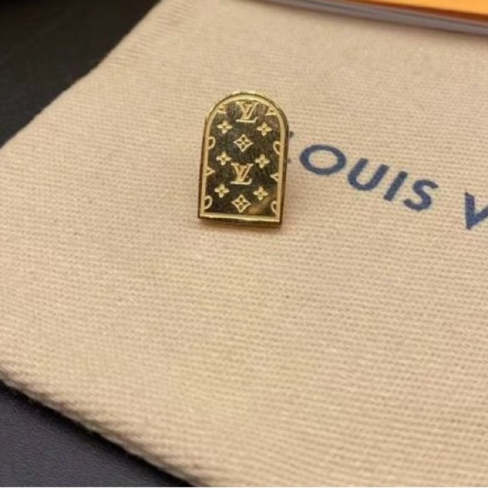 Louis Vuitton Nanogram Stud Earrings - Silver & Gold - Picture 2 of 4
